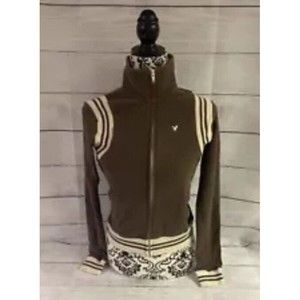 AMERICAN EAGLE OUTFITTERS WOMEN BROWN JACKET SWEATSHIRT LONG SLEEVE SIZE SMALL!!